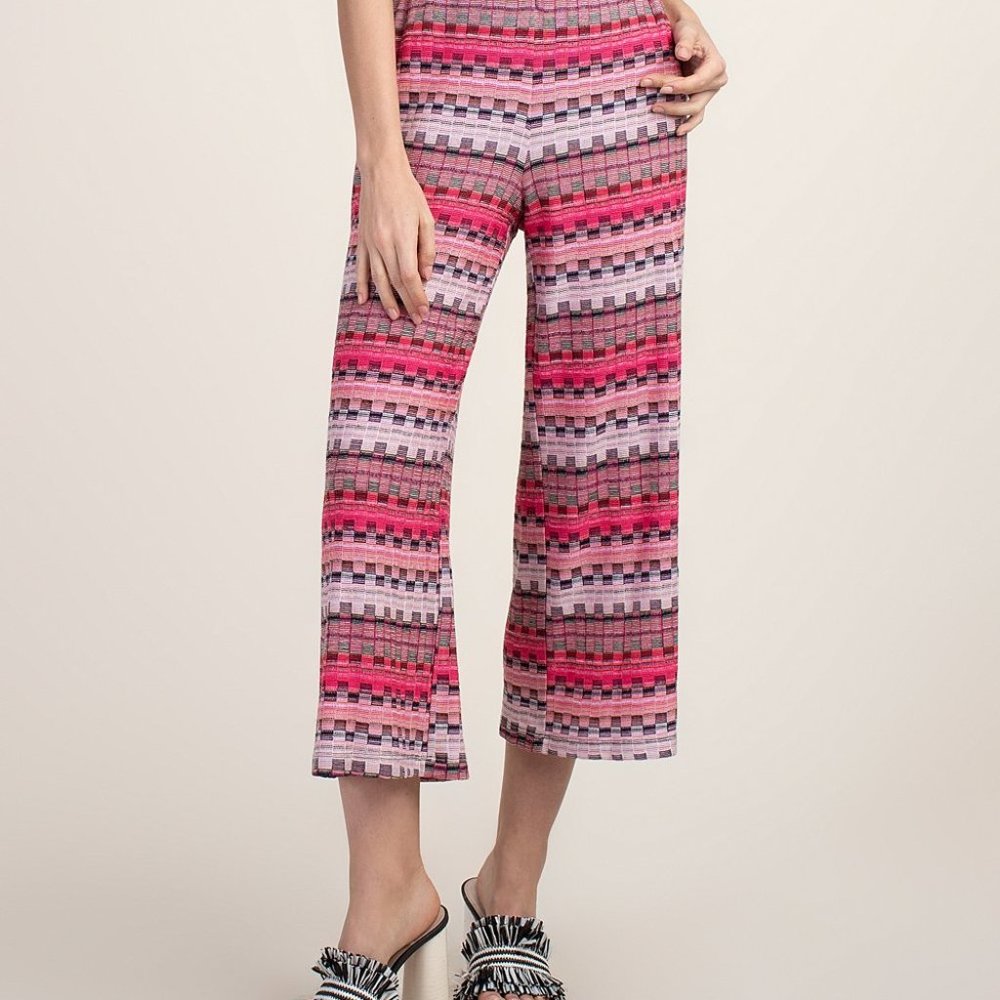 💗🤎Trina  Turk Bubble Gum Geo Makon Crop Pants  $278💗🤎